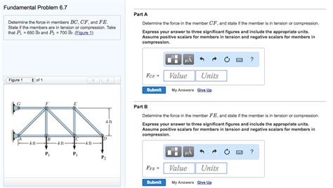 Solved Determine The Force In Members Bc Cf And Fe State Chegg