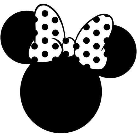 Minnie Mouse Head Silhouette Polka Dot Bow Walt Disney Land Etsy