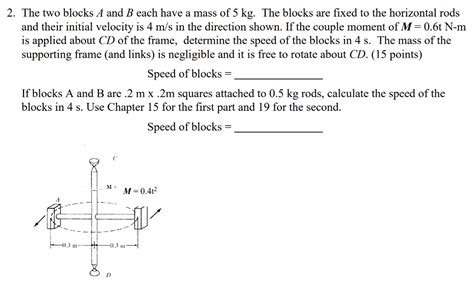 Solved 2 The Two Blocks A And B Each Have A Mass Of 5 Kg Chegg