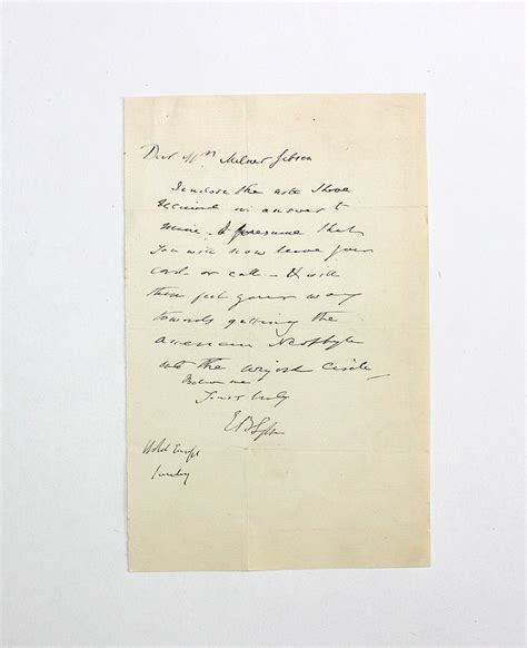 An Original Autograph Letter Written And Signed By Writer Edward Bulwer