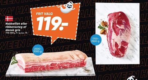 Nakkefilet Eller Ribbenssteg Af Dansk Gris Tilbud Hos Bilka