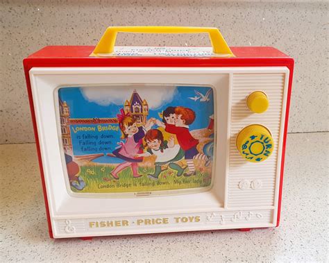 Vintage Fisher Price Giant Screen Tv Music Box Vintage Toy Etsy Uk