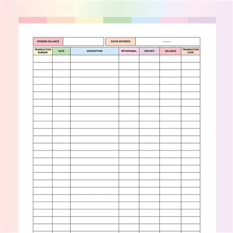 Printable Ledger Sheet PDF | A4 & US Letter Sizes | Instant Download ...