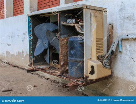 Old Rusty Air Conditioner Outdoor Unit Stock Photo Image Of