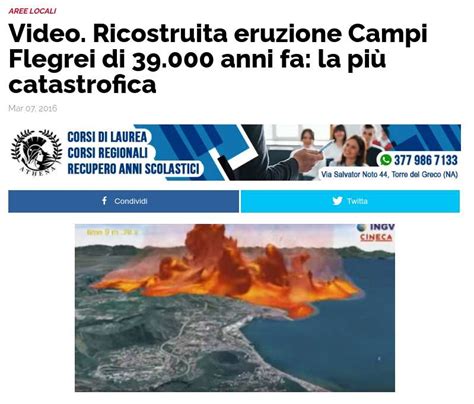 Il super vulcano dei Campi Flegrei il più pericoloso al mondo sta per