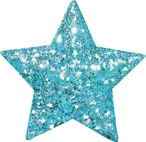 Blue Glitter Star on White Background