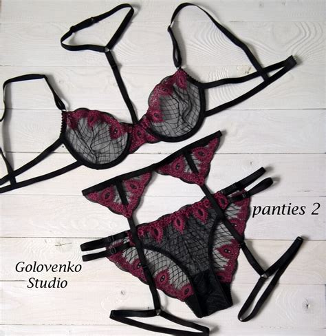 Luxury Boudoir Lingerie With Garter Belt Sexy Lingerie Set Etsy