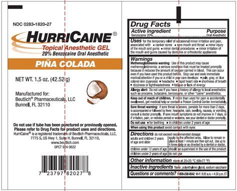 HURRICAINE TOPICAL ANESTHETIC Benzocaine Gel