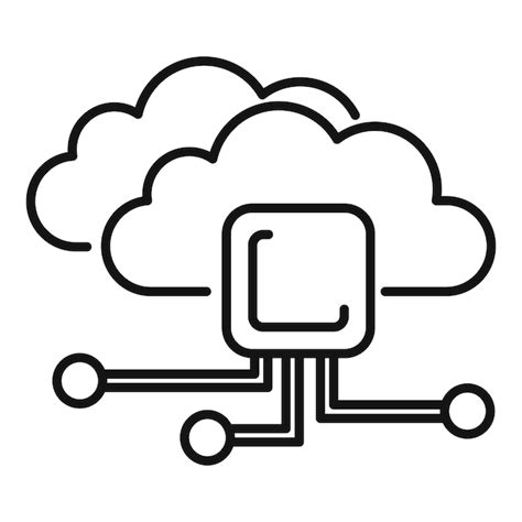 Premium Vector Ai Data Cloud Icon Outline Ai Data Cloud Vector Icon