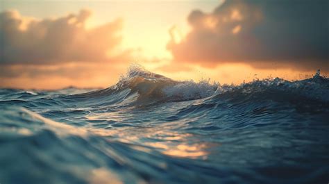 Premium Photo Beautiful Seascape With Wave And Sunset Sky