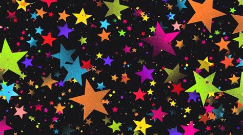 Premium Photo | A background of multicolored stars on a black background