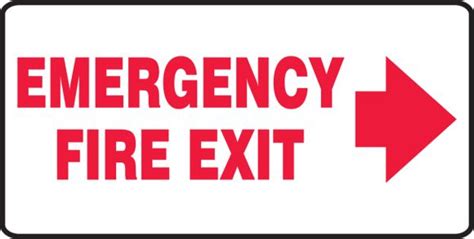 Emergency Fire Exit Right Arrow Safety Sign MEXT533