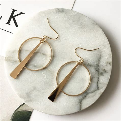 South Korea Earrings Jewelry Temperament Simple Retro Long Circle Ear