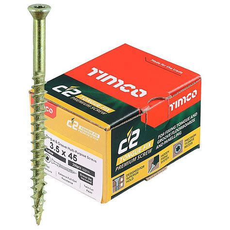 Timco C2 Twin Cut Tongue Fix Screws 35 X 45mm 200 Box Ray Grahams