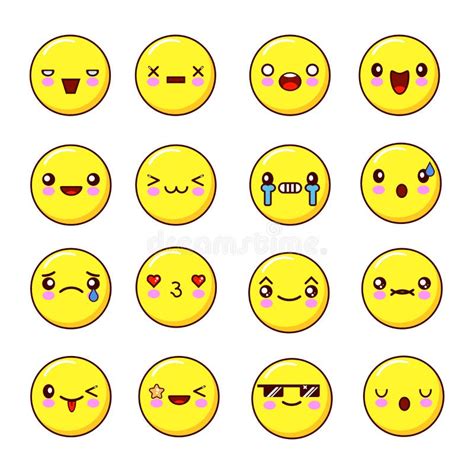 Sistema De Sonrisas De Los Emoticons Sistema De Emoji Dise O Plano