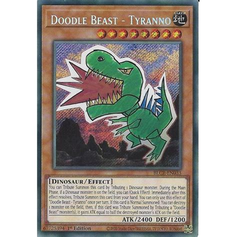 Yu Gi Oh Trading Card Game BLCR EN033 Doodle Beast Tyranno Secret