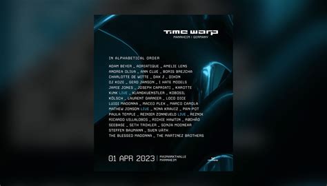 Time Warp Mannheim Line Up veröfffentlicht Blokkbeats