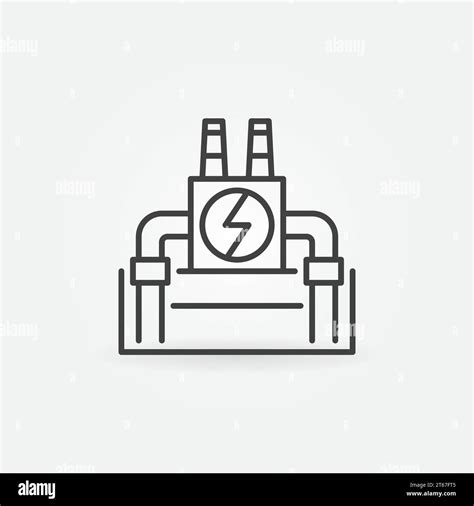 Vector Geothermal Power Plant Icon Vector Outline Minimal Symbol Or