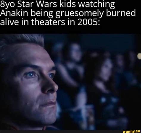 Star Wars kids watching Anakin being gruesomely burned alive in ...