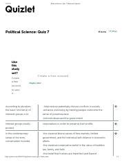 Political Science Quiz Flashcards Quizlet Pdf Political