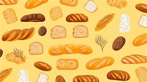 Premium Photo Seamless Pattern Of Bread In Watercolor Illustration