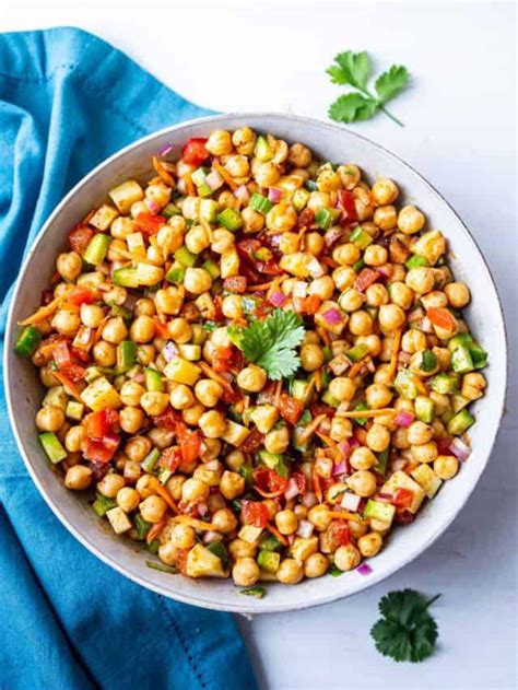 Easy Chana Salad Indian Chickpea Salad Shweta In The Kitchen