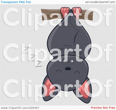 Royalty-Free (RF) Clipart Illustration of a Cute Gray Bat Sleeping ...