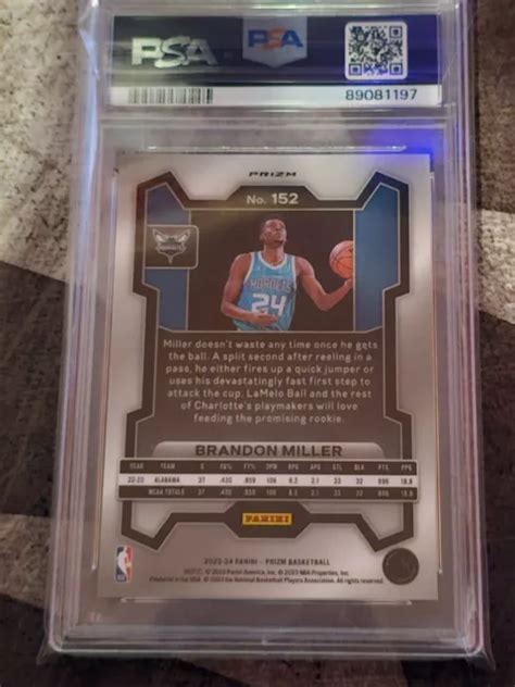 Brandon Miller Panini Prizm Argento Prizm Rookie Psa