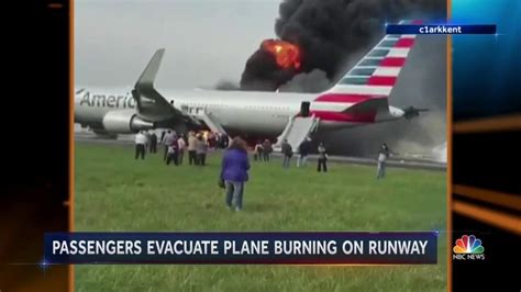 American Airlines Plane Catches Fire On Chicago Airport Runway Nbc News