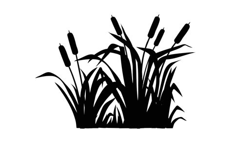 cattails silhouette art, graphics 47364288 Vector Art at Vecteezy