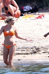 Chelsy Davy Wears An Orange Bikini Saint Tropez July Celebmafia