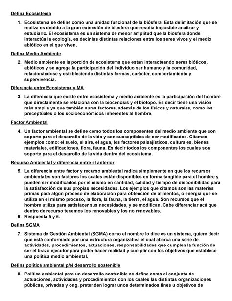 Gestion Ambiental Resumen Parciales Defina Ecosistema Ecosistema