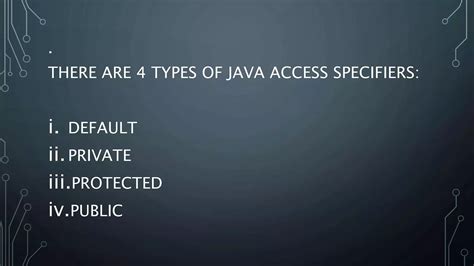 Access Specifiers Modifiers In Java Ppt