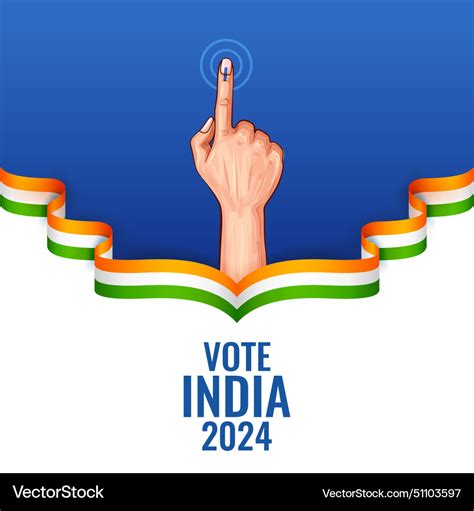 Indian People Hand With Voting Sign Showing Vector Image