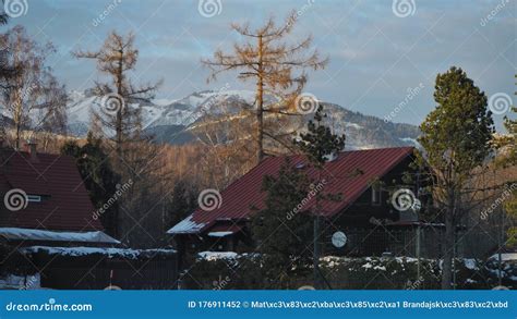 High Tatras in the Winter. Cottage Area Stock Photo - Image of ...