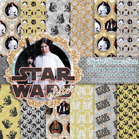 Star Wars Paper Star Wars Digital Paper Patterns Scrapbooking Paper