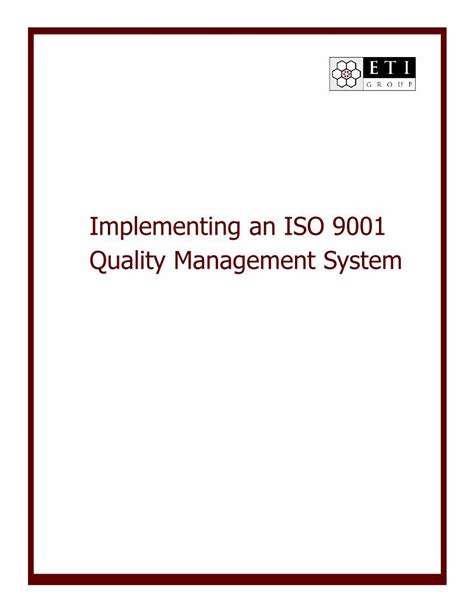 Pdf Implementing An Iso 9001 Quality Management System Dokumentips