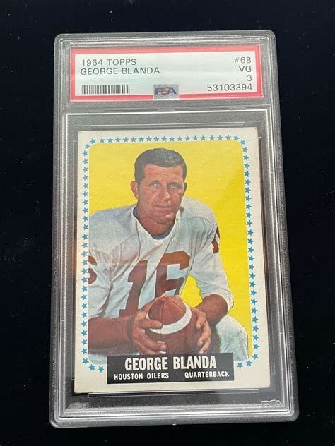 Topps George Blanda Short Print Psa Houston Oilers Football