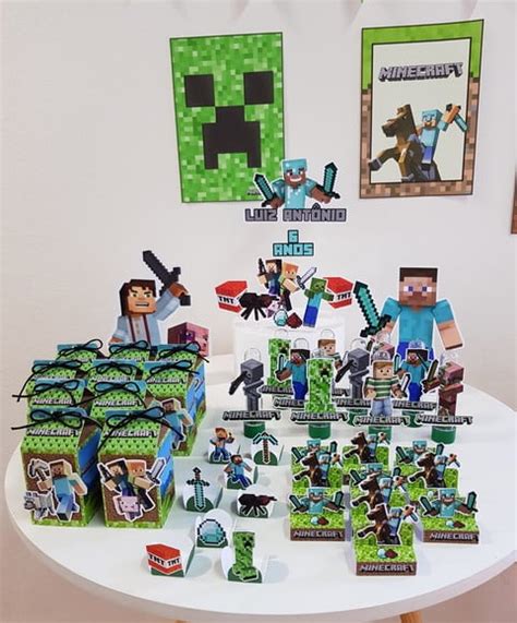 Kit Festa Em Casa Personalizado Minecraft Elo