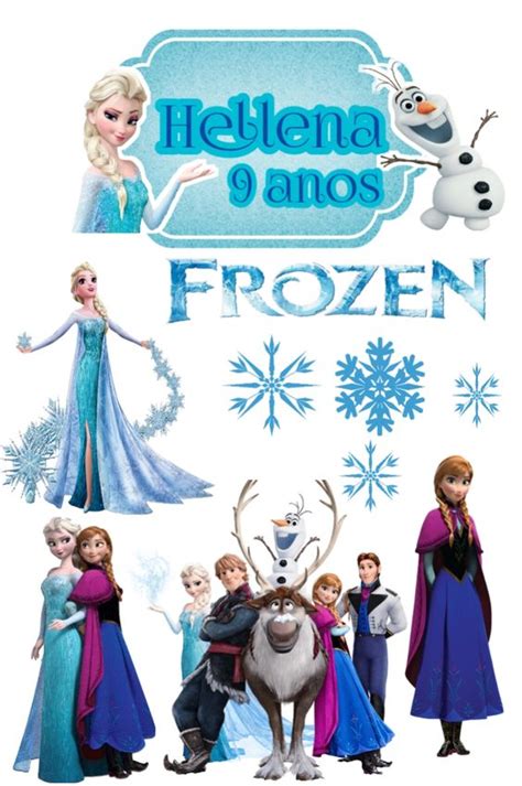 Topo de Bolo Frozen para editar e Imprimir Grátis Mimo Kids Disney