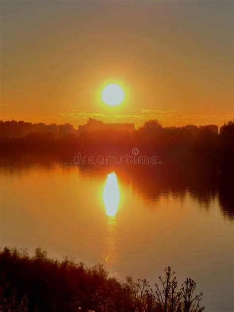 Nature Two Suns At Sunset River Stock Image Image Of Sunrise