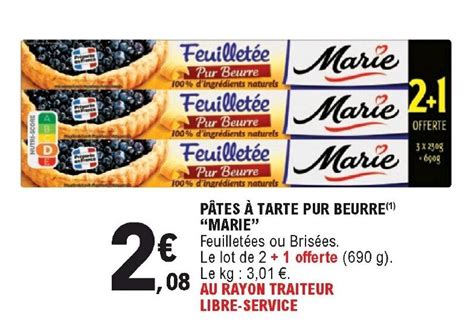 Promo P Tes Tarte Pur Beurre Marie Chez E Leclerc