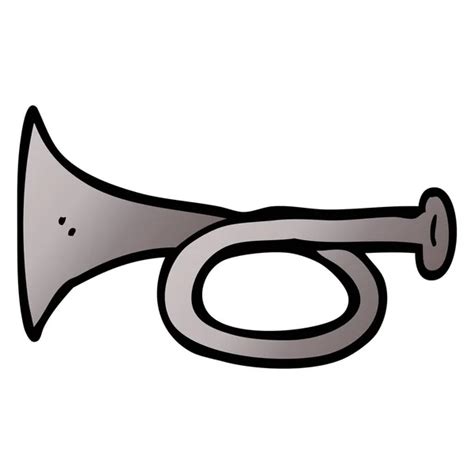 Cartoon Doodle Metal Trumpet Stock Vector Image By Lineartestpilot