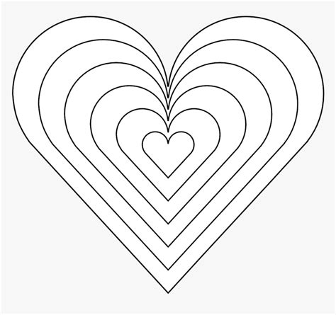 Color Heart Black White Line Art 999px Rainbow Heart Coloring Page