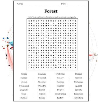 forest word search puzzle worksheet activity  word search corner