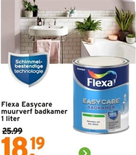 Flexa Easycare Muurverf Badkamer Liter Aanbieding Bij Gamma