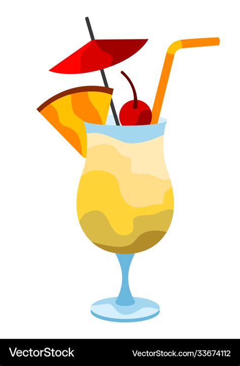 Pina colada cocktail Royalty Free Vector Image