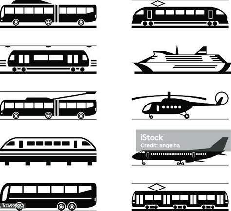 Kumpulan Ikon Transportasi Umum Ilustrasi Stok Unduh Gambar Sekarang