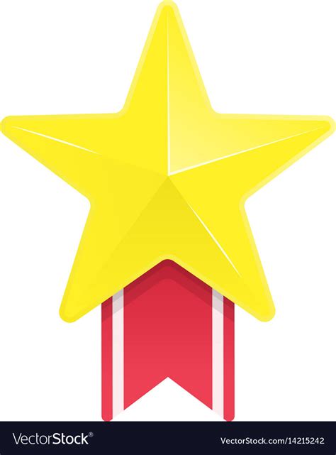 Gold Star And Red Ribbon Royalty Free Vector Image