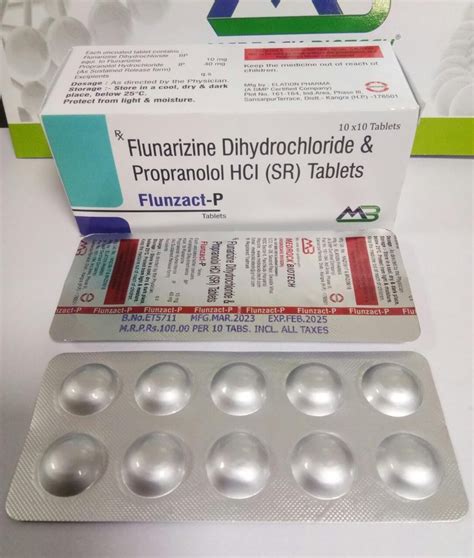 Propranolol 40 Mg With Flunarizine 10mg At Rs 1000box Sibelium